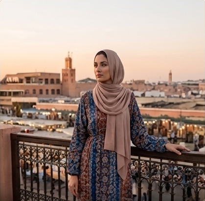 Femme portant un hijab, ambiance Raateq